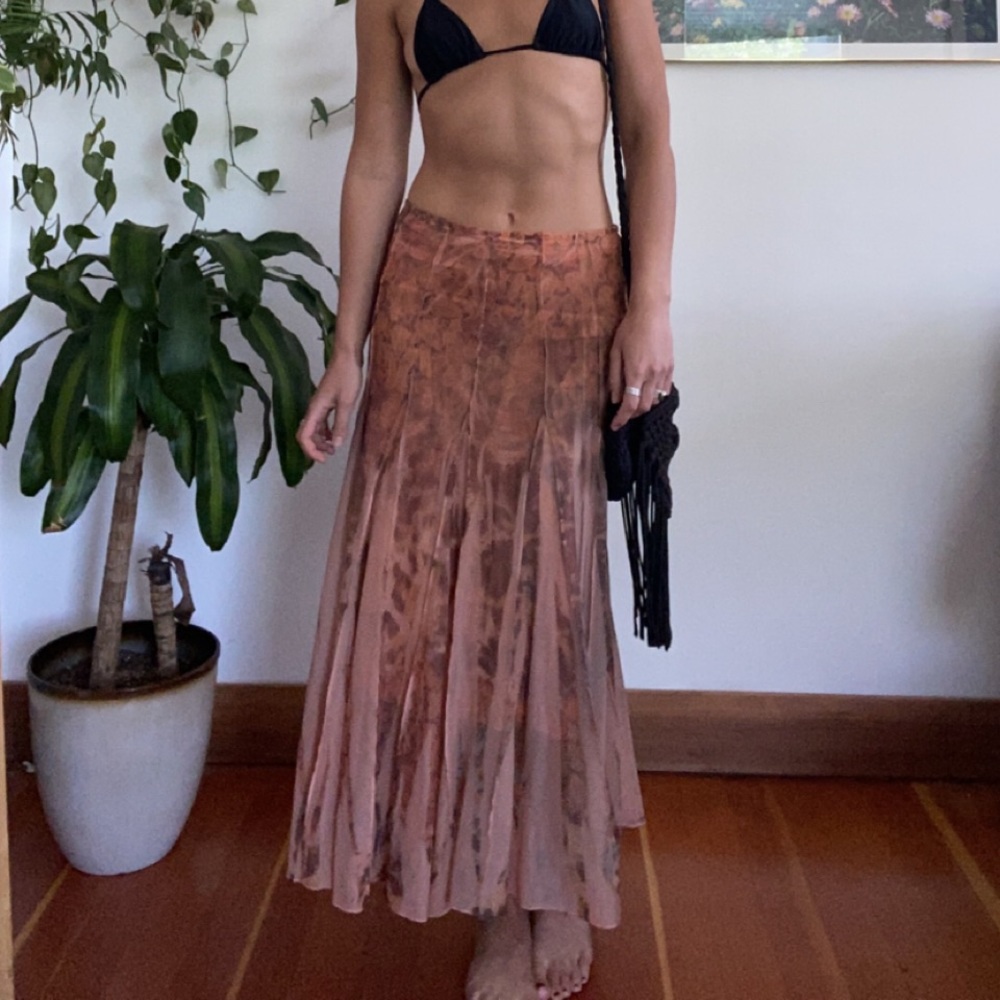 Oneworld Vintage Multicolor Mesh Skirt Size M